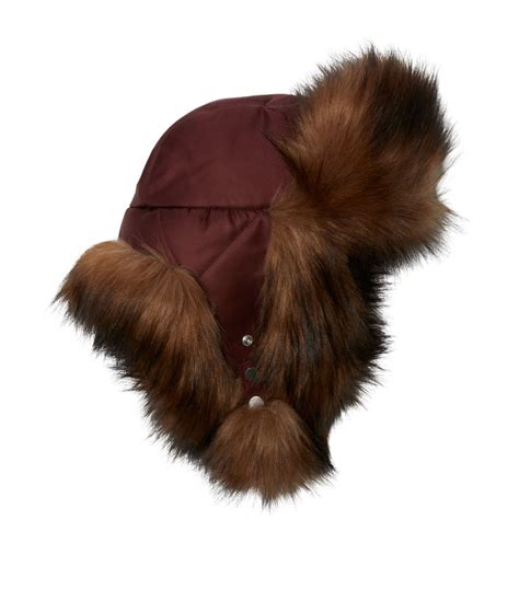 burberry fur trapper hat|Mens Burberry red Faux.